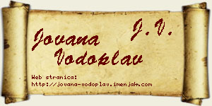 Jovana Vodoplav vizit kartica